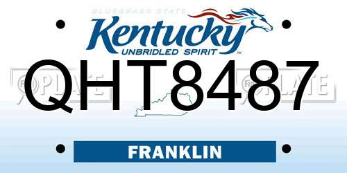 QHT8487 Kentucky License Plate