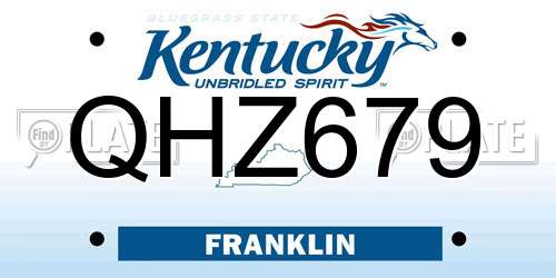 QHZ679 Kentucky License Plate