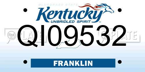QI09532 Kentucky License Plate