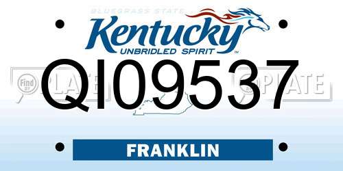 QI09537 Kentucky License Plate