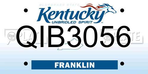 QIB3056 Kentucky License Plate