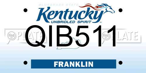 QIB511 Kentucky License Plate