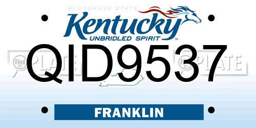 QID9537 Kentucky License Plate