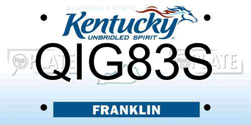 QIG83S Kentucky License Plate