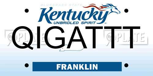 QIGATTT Kentucky License Plate