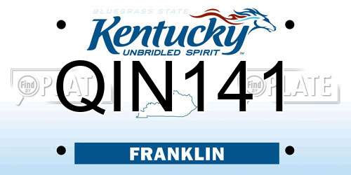 QIN141 Kentucky License Plate