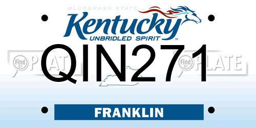 QIN271 Kentucky License Plate