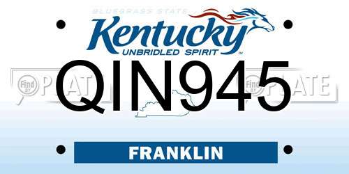 QIN945 Kentucky License Plate