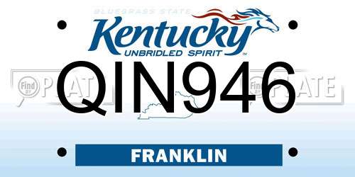 QIN946 Kentucky License Plate