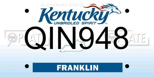 QIN948 Kentucky License Plate