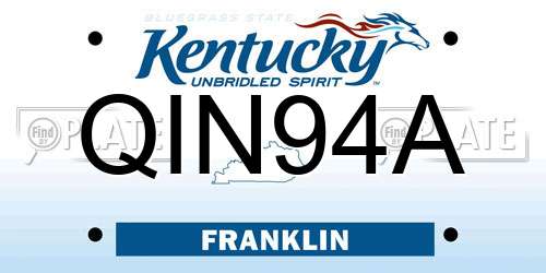 QIN94A Kentucky License Plate