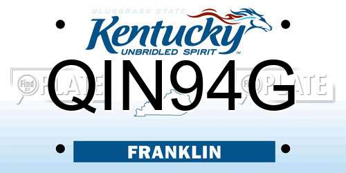 QIN94G Kentucky License Plate
