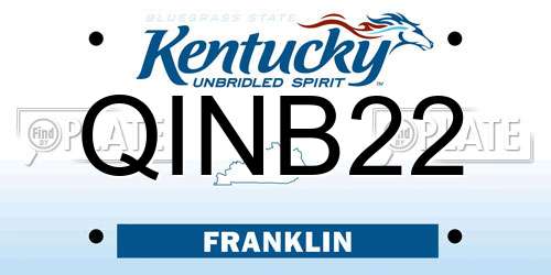QINB22 Kentucky License Plate
