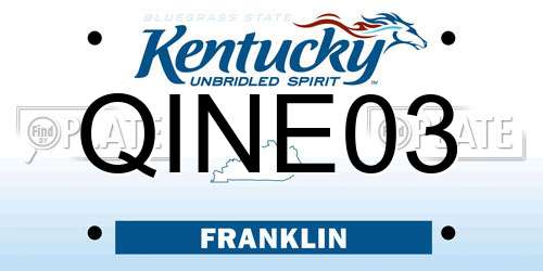 QINE03 Kentucky License Plate