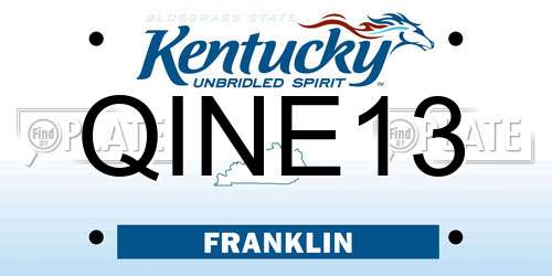 QINE13 Kentucky License Plate