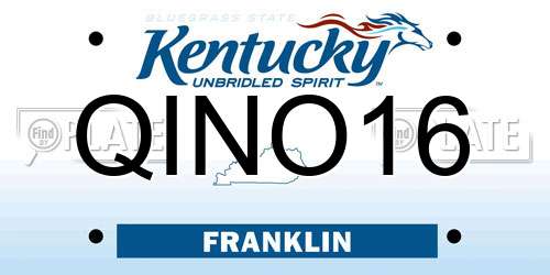 QINO16 Kentucky License Plate