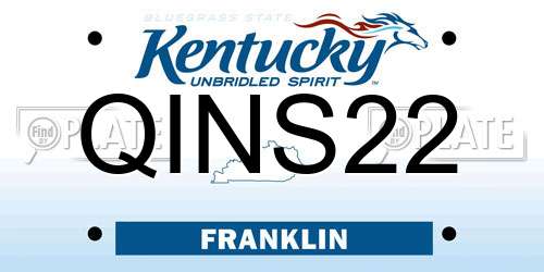 QINS22 Kentucky License Plate