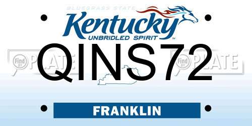 QINS72 Kentucky License Plate
