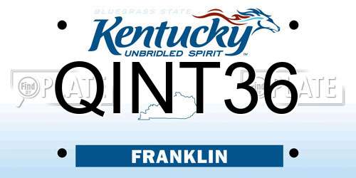 QINT36 Kentucky License Plate