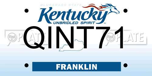 QINT71 Kentucky License Plate