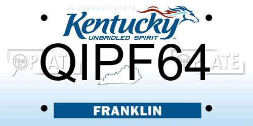 QIPF64 Kentucky License Plate
