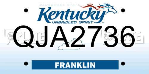 QJA2736 Kentucky License Plate