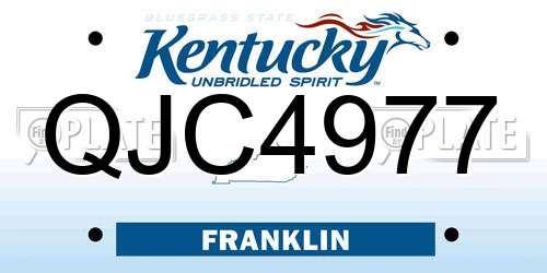QJC4977 Kentucky License Plate
