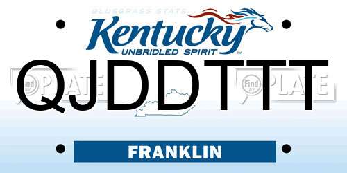 QJDDTTT Kentucky License Plate