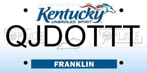 QJDOTTT Kentucky License Plate