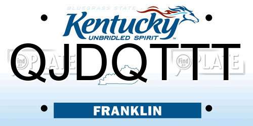 QJDQTTT Kentucky License Plate