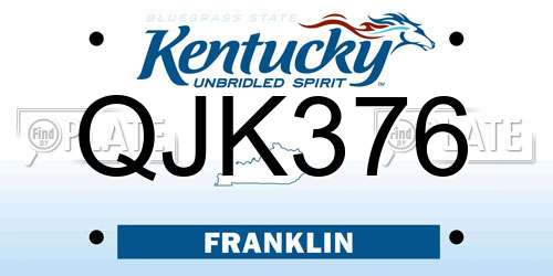QJK376 Kentucky License Plate