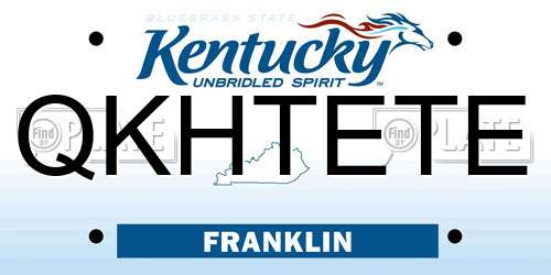 QKHTETE Kentucky License Plate