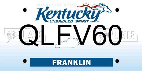 QLFV60 Kentucky License Plate
