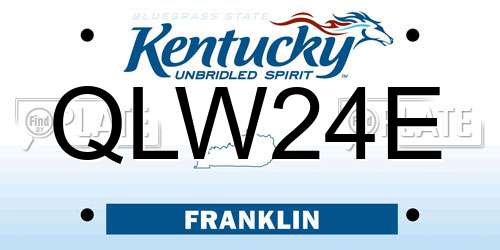 QLW24E Kentucky License Plate