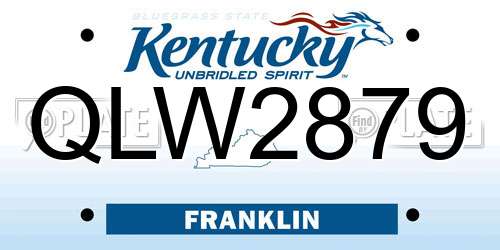 QLW2879 Kentucky License Plate