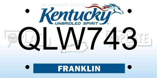 QLW743 Kentucky License Plate