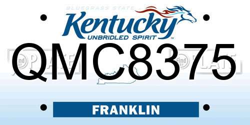 QMC8375 Kentucky License Plate