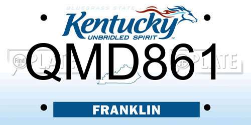 QMD861 Kentucky License Plate