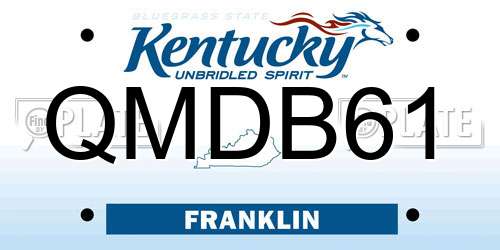 QMDB61 Kentucky License Plate