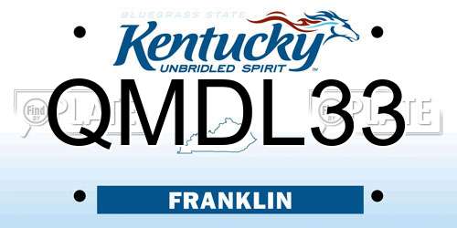 QMDL33 Kentucky License Plate