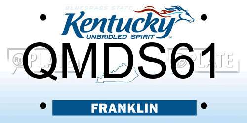 QMDS61 Kentucky License Plate