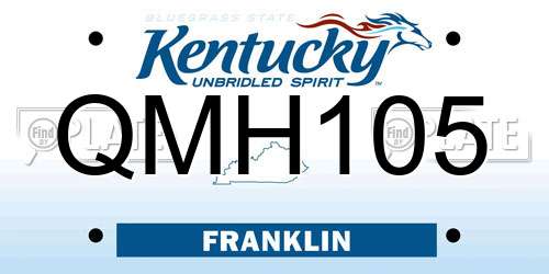 QMH105 Kentucky License Plate