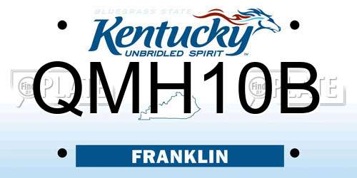 QMH10B Kentucky License Plate