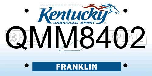 QMM8402 Kentucky License Plate