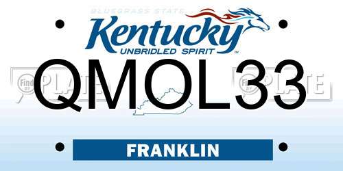 QMOL33 Kentucky License Plate