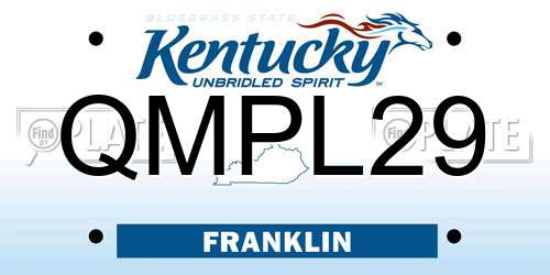 QMPL29 Kentucky License Plate