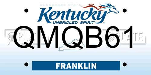 QMQB61 Kentucky License Plate