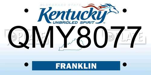 QMY8077 Kentucky License Plate