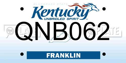 QNB062 Kentucky License Plate