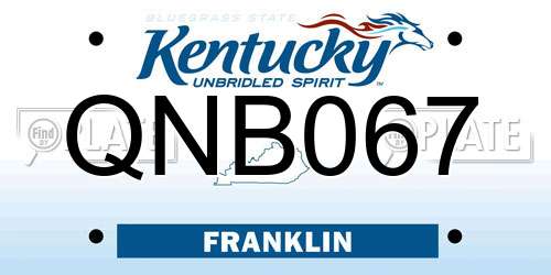 QNB067 Kentucky License Plate